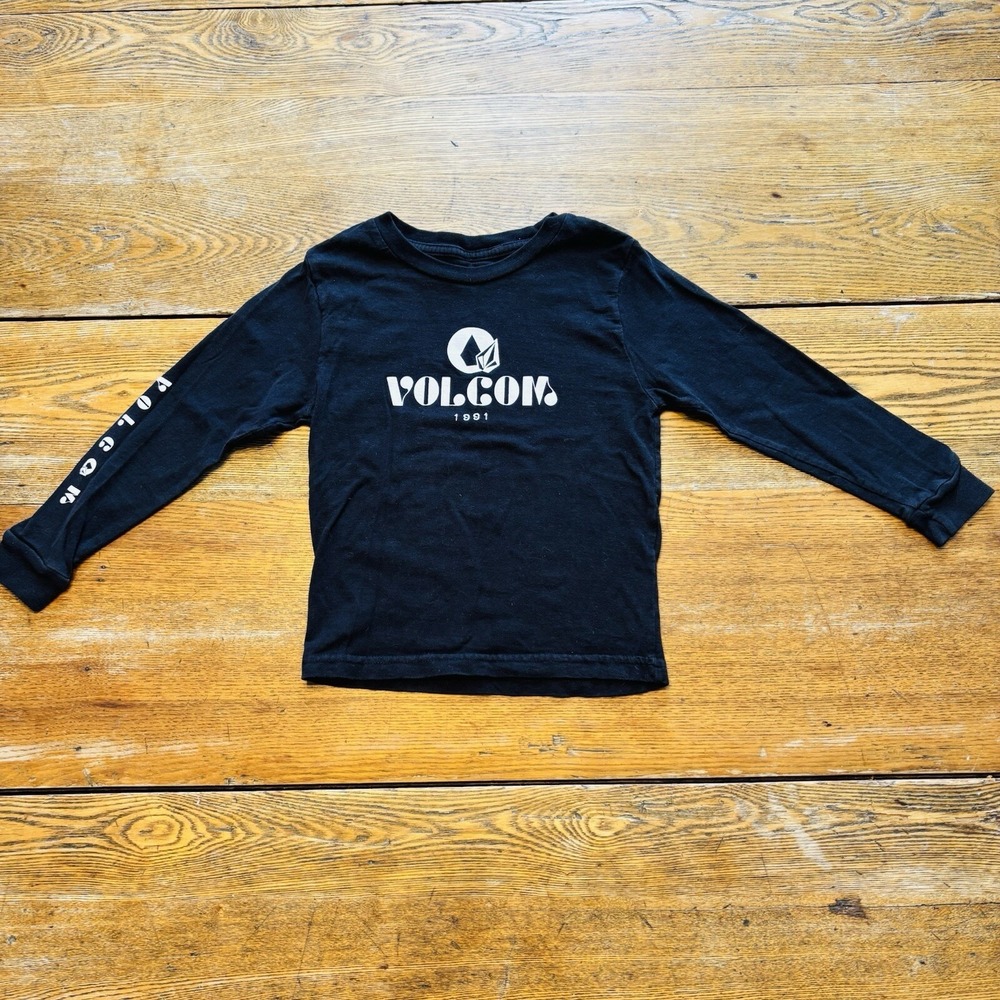 Volcom Toddler Boys Shirt Black Iconic Stone Long Sleeve Tee, Size 2T